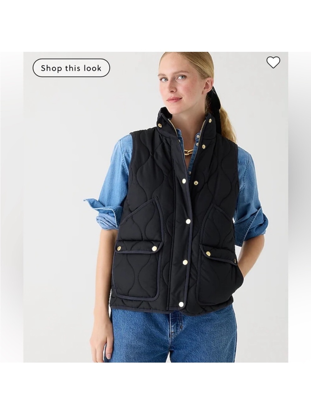 J crew signature puffer vest in black XS/ will fit a small